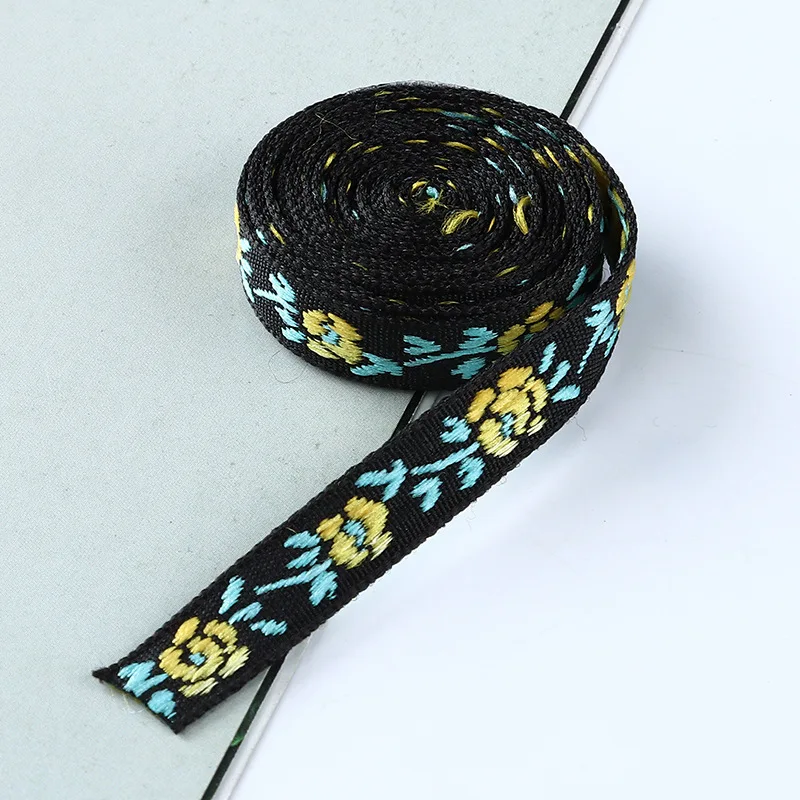 5 ярдов/партия жаккардовая лента с цветочной вышивкой для рукоделия шторы