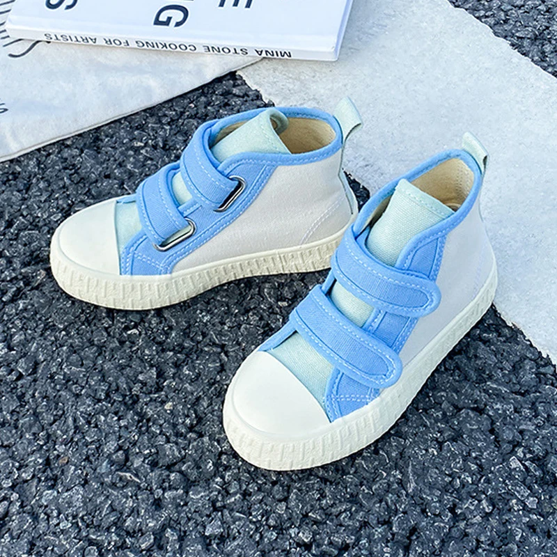 

Kids Sneakers 2021 Autumn Fashion Candy Color Hook&Loop All-Match Shoes Casual Breathable Non-Slip Soft Canvas Sport Shoes New
