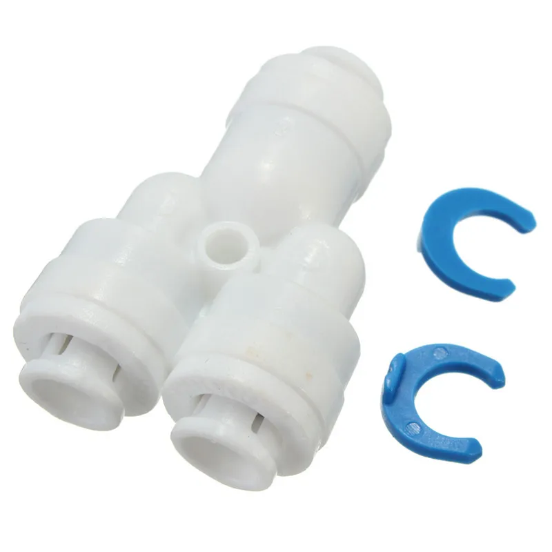 

1/4" -1/4"-1/4" Push Fitting Type Y quick connection RO Water Connector Aquarium Water Filter Reverse Osmosis System