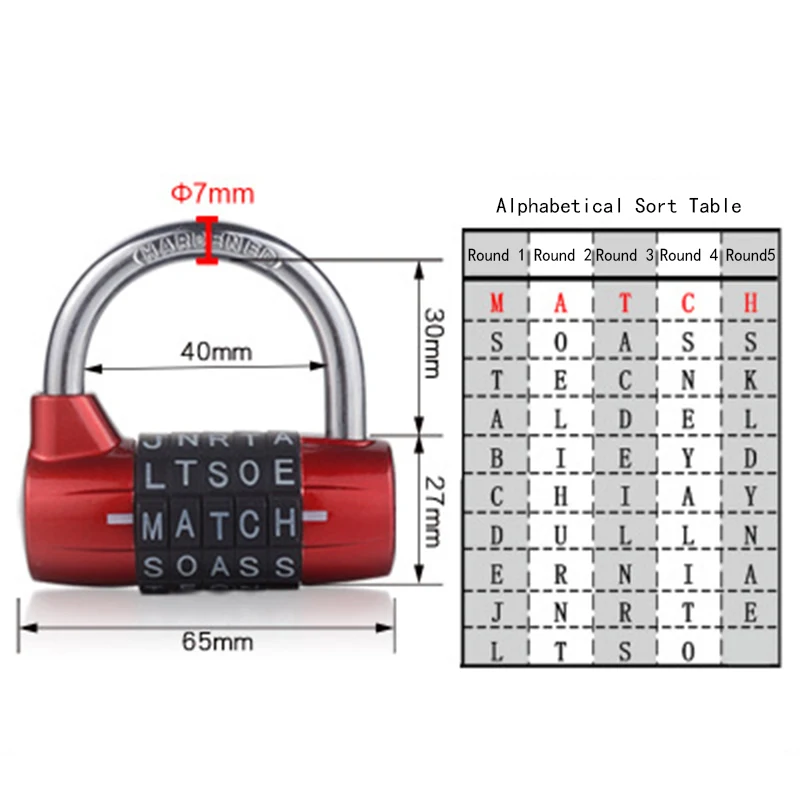 5 Letter Zinc Alloy Combination Padlock Code Password Lock Door Cabinet Drawer Bike Motorcycle Student Locker Locks | Безопасность и