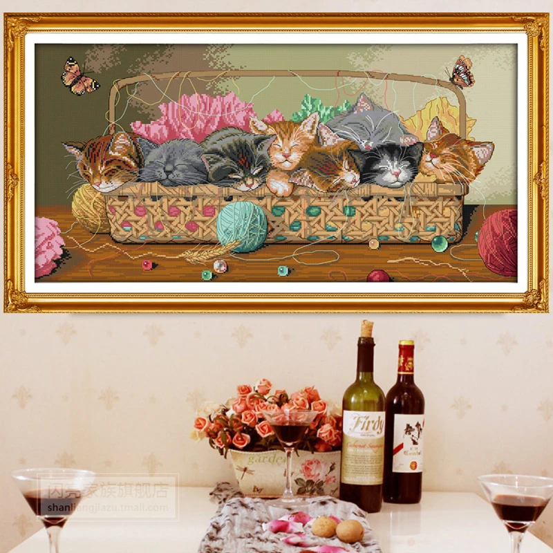 Новое поступление Новорожденные котята в корзине DMC подсчитанные китайские