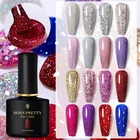 Гель-лак BORN PRETTY, полуперманентный, с блестками, красного и фиолетового светодиодный тов
