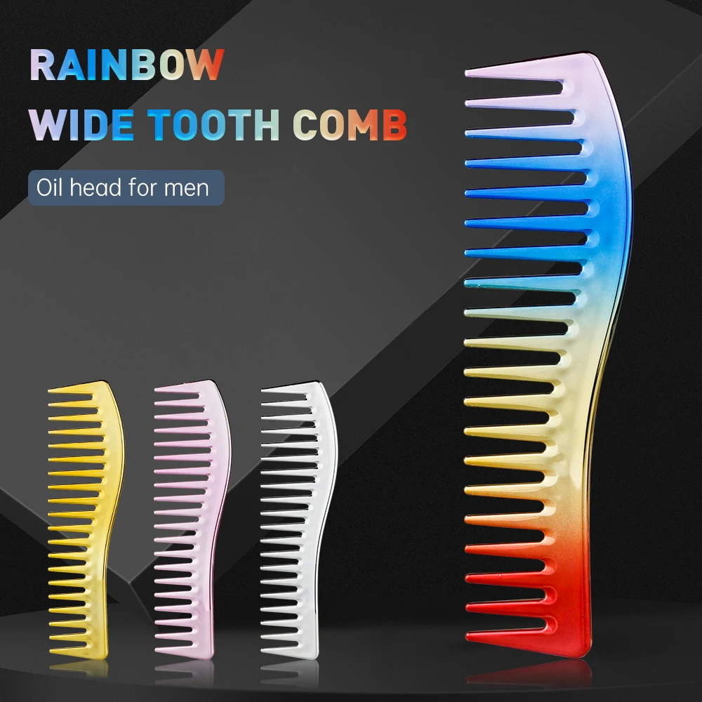 Plating Gold S-shape Curved Large Wide Tooth Styling Comb Curly Hair Oil Head Barber Salon Hairdressing For Men | Красота и здоровье