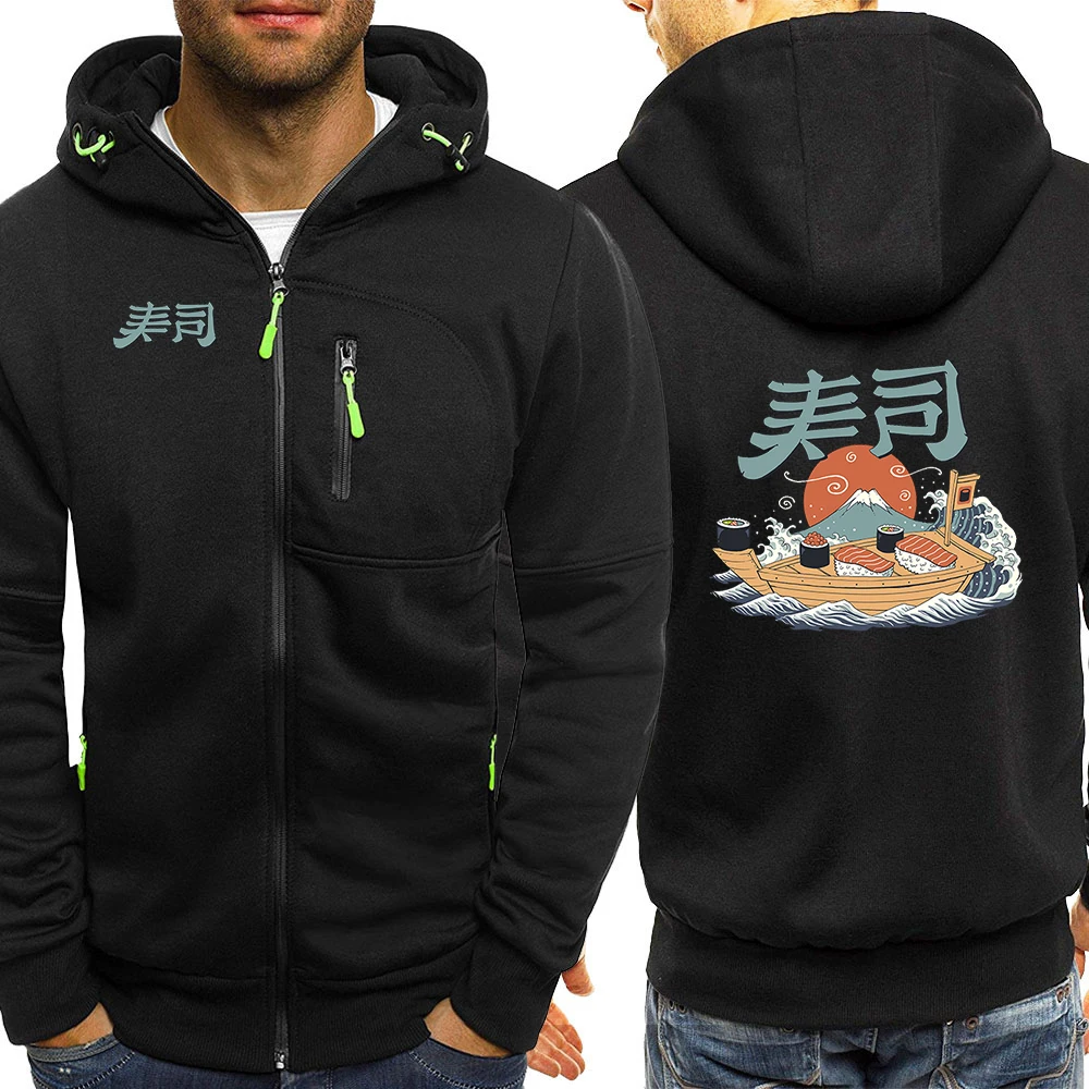 

Sushi Japan Style Funny Cute Men Hoodies Hip Hop Casual Streetwear Autumn 2020 Fashion Hooded Zipper Harajuku Male Sweatshirts
