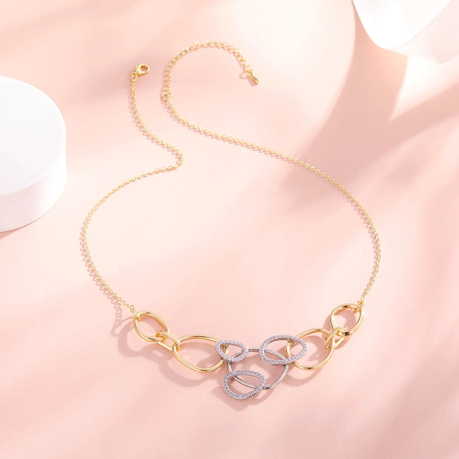 Геометрическое комбинированное ожерелье летнее женское современное