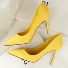 Женские туфли-лодочки на высоком каблуке 10 см, зеленые, фиолетовые, бордовые туфли из флока, классические туфли-лодочки со шнуровкой для свадьбы, вечеринки и выпускного, большие размеры 43, 2022