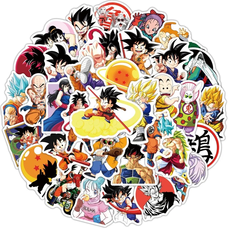 

50pcs New Japanese Manga Dragon Ball Cartoon Character Graffiti Sticker Water Cup Luggage Notebook Computer Anime Sticker
