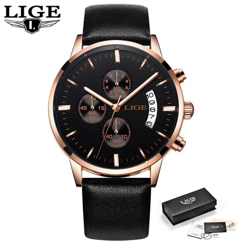 LIGE мужские часы Лидирующий бренд роскошные военные спортивные деловые кварцевые