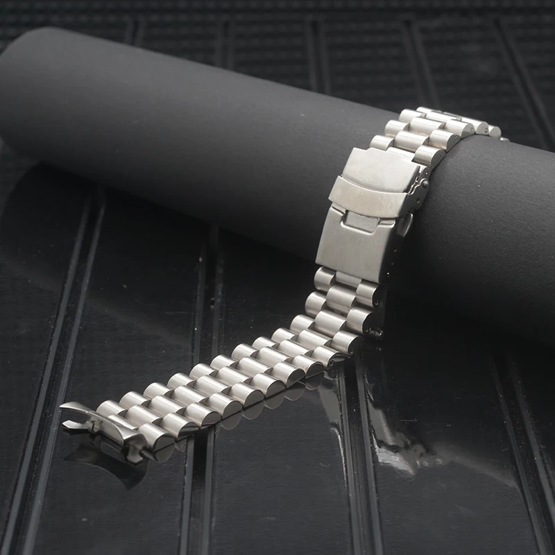20mm 22mm Stainless steel Watch Strap Wrist Watch Bracelet fit for Seiko Replace Watch Band Belt With Folding Deployment Buckle