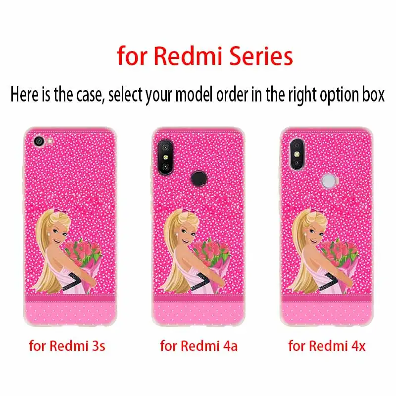 Розовый женский силиконовый прозрачный мягкий чехол из ТПУ для Xiaomi Redmi Note 10 9 8 7 6 5