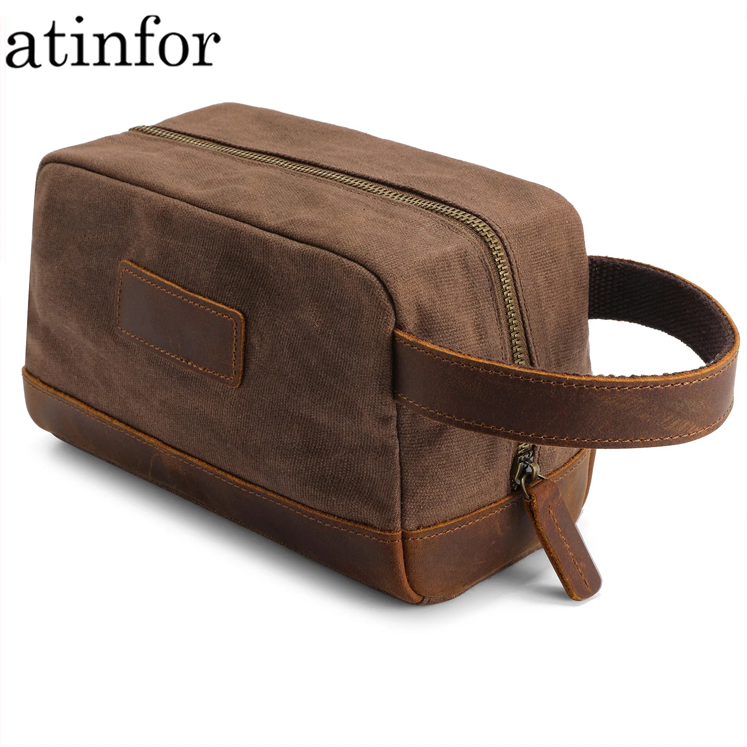 Водонепроницаемая дорожная сумка клатч из вощеной кожи винтажная косметичка