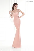 sexy new mermaid long prom dress 2015 halter neck sheer back floor length beading satin evening dresses vestido de festa