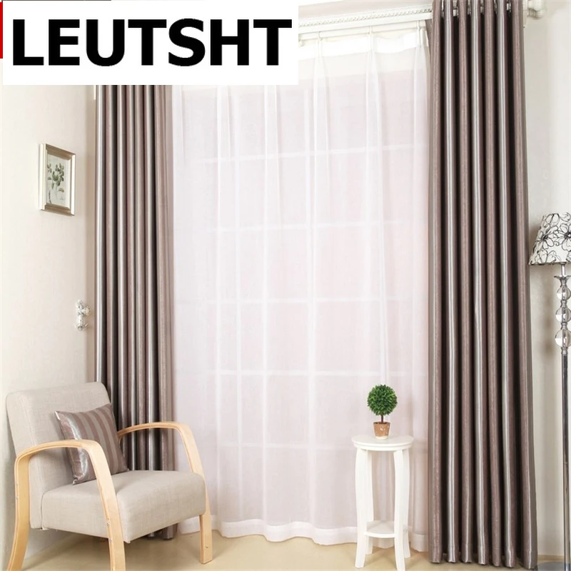 

Stripe Blackout Curtains Shade Cloth Finished Bedroom Living Room Curtains Custom Floating Floor Modern Minimalist Curtain