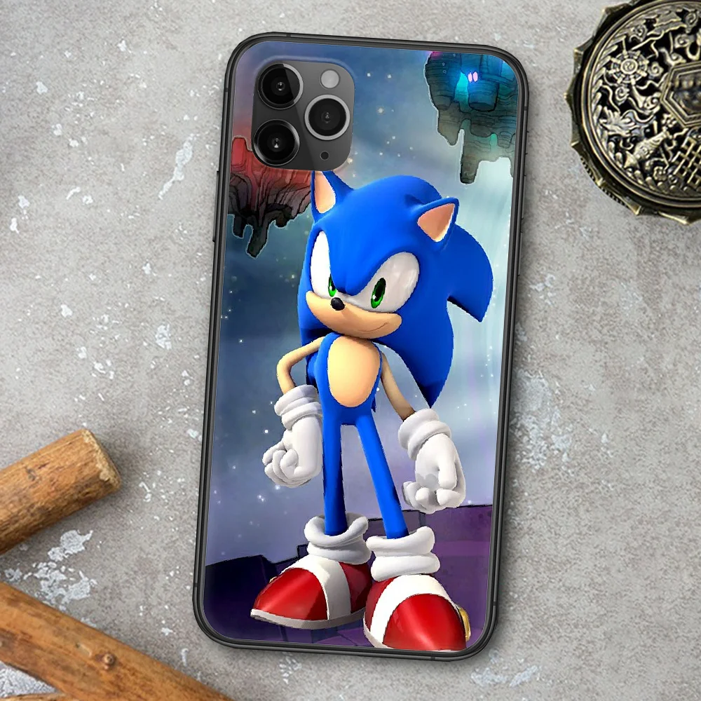 

Hedgehog Cartoon Sonic Phone Case For Iphone 4 4s 5 5S SE 5C 6 6S 7 8 Plus X XS XR 11 12 Mini Pro Max 2020 black Prime Soft Etui