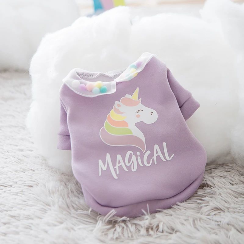 Милая Одежда для собак свитер щенков футболка рубашка милая Пижама с радужным