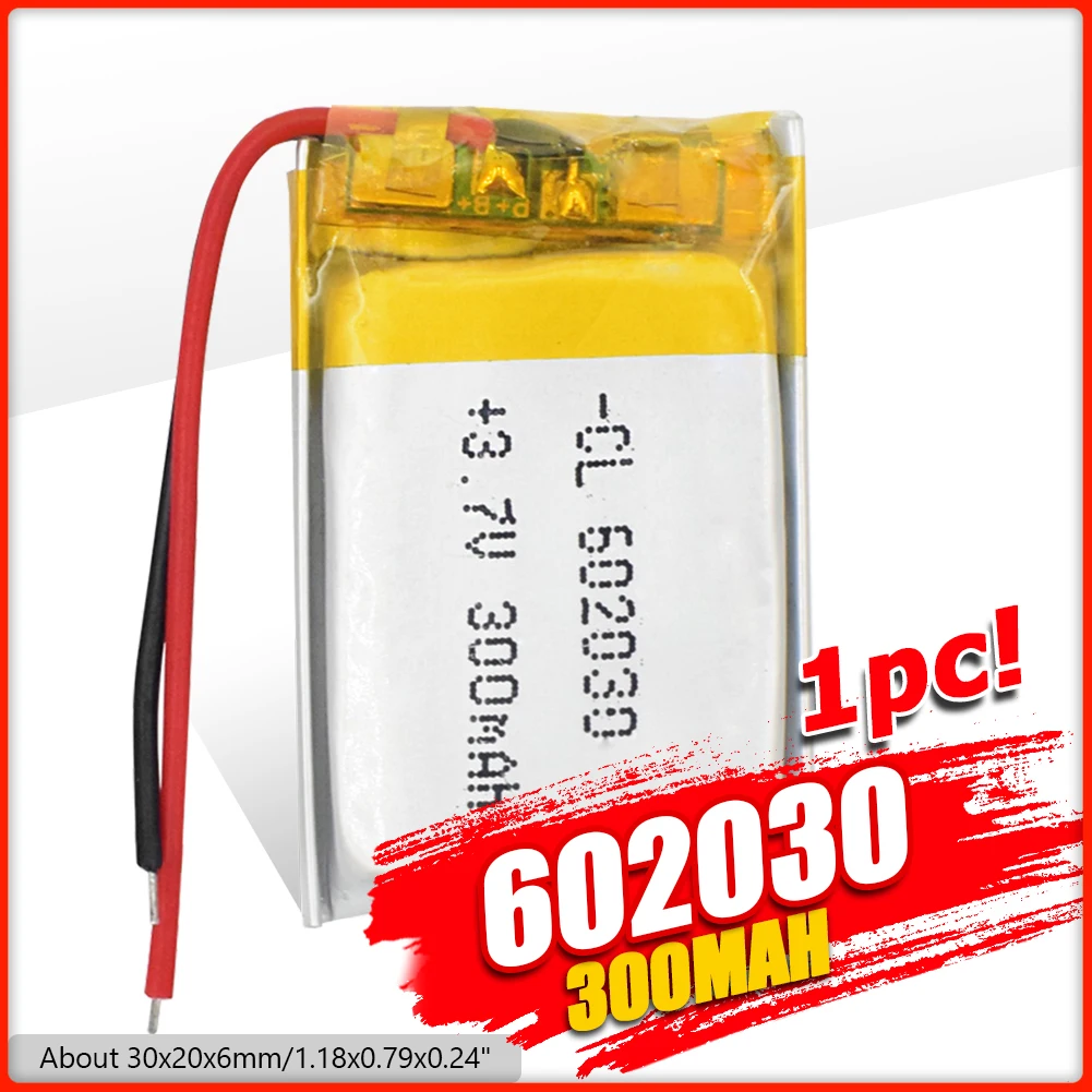 Литий полимерные литий аккумуляторные батарейки 3 7 В 300 мА · ч 602030 для bluetooth