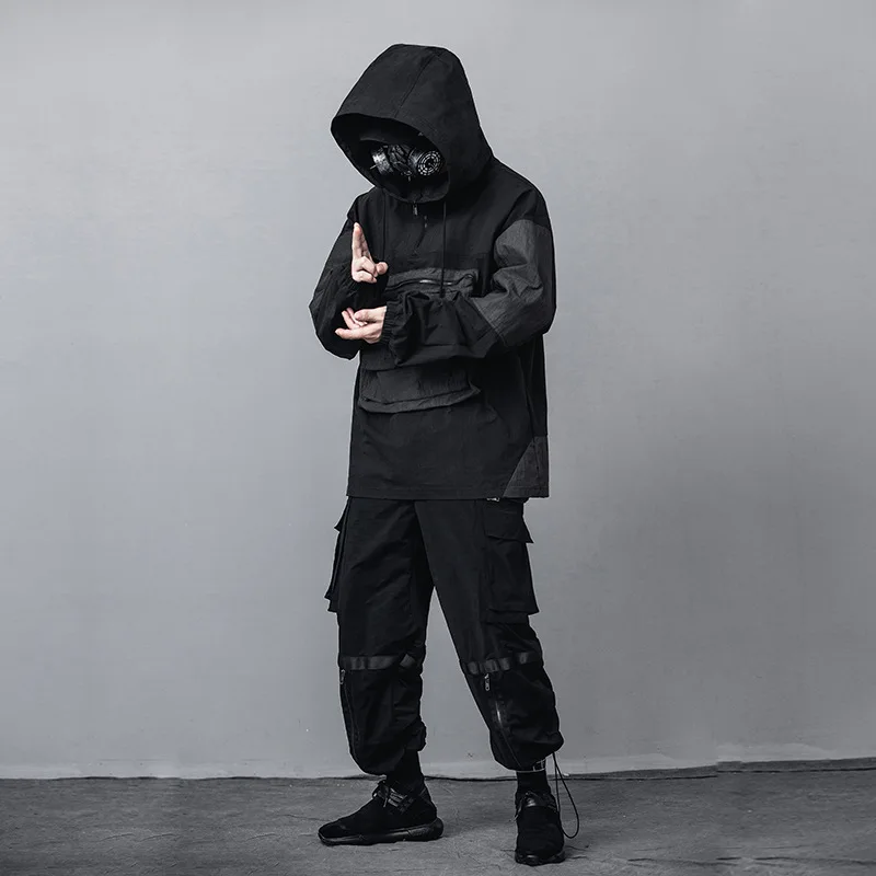 

Новинка, японский комбинезон, свитшоты, мужские толстовки, осенняя Повседневная Уличная одежда, тактические функциональные пуловеры, топы, ...