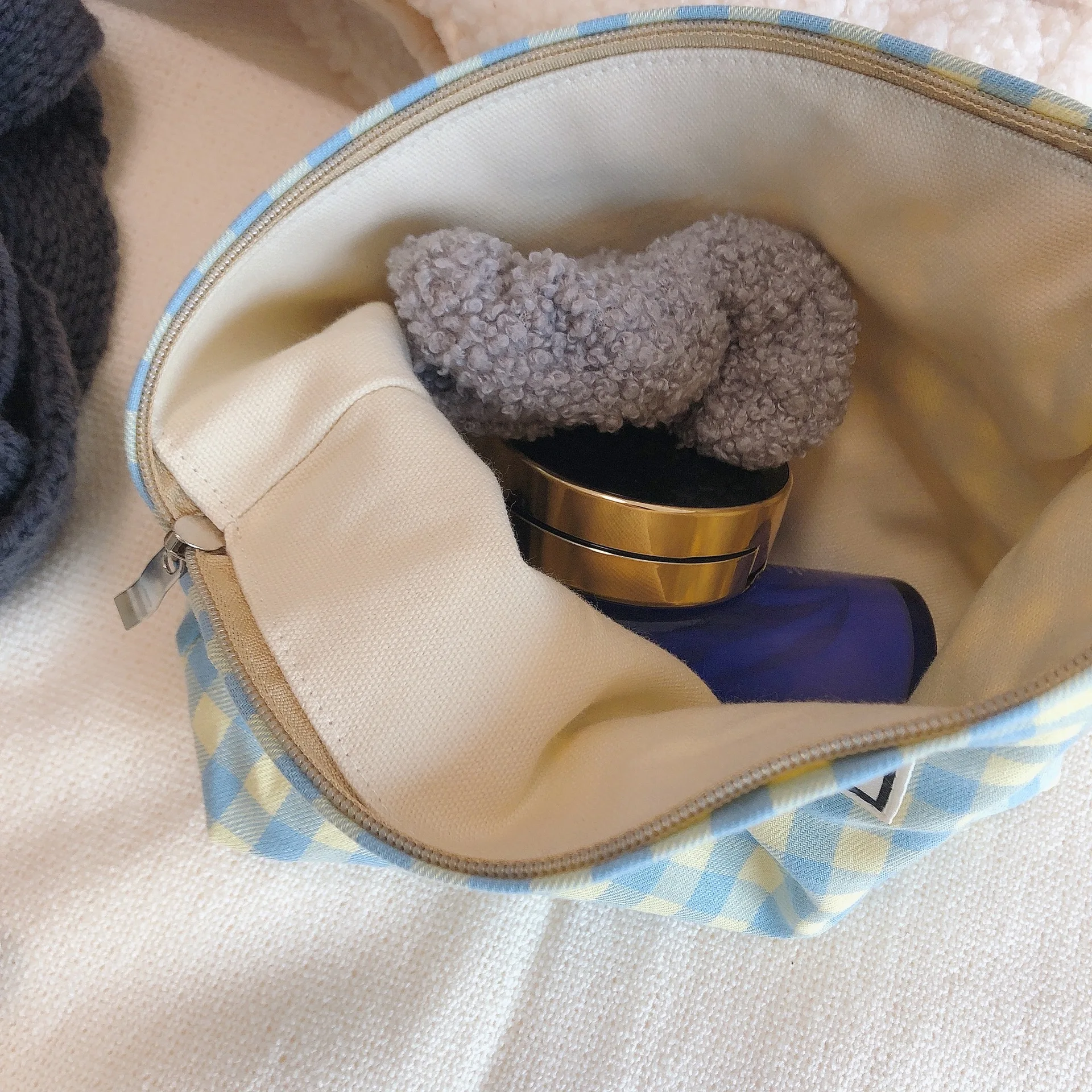

2021 New Cosmetic Bag Korean Plaid Beauty Pouch Cosmetic Organizer Large Women Travel Toiletry Bag Necesserie Makeup Beauty Case