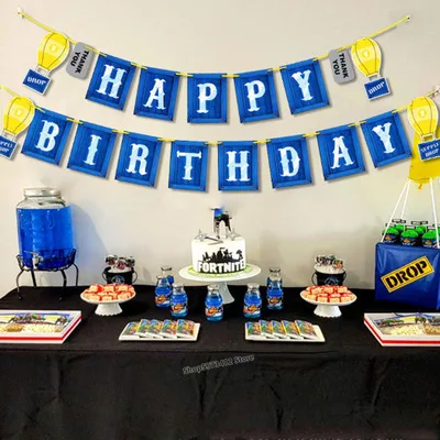 Набор одноразовых столовых приборов Fortnites для игр и вечеринок бумажные салфетки