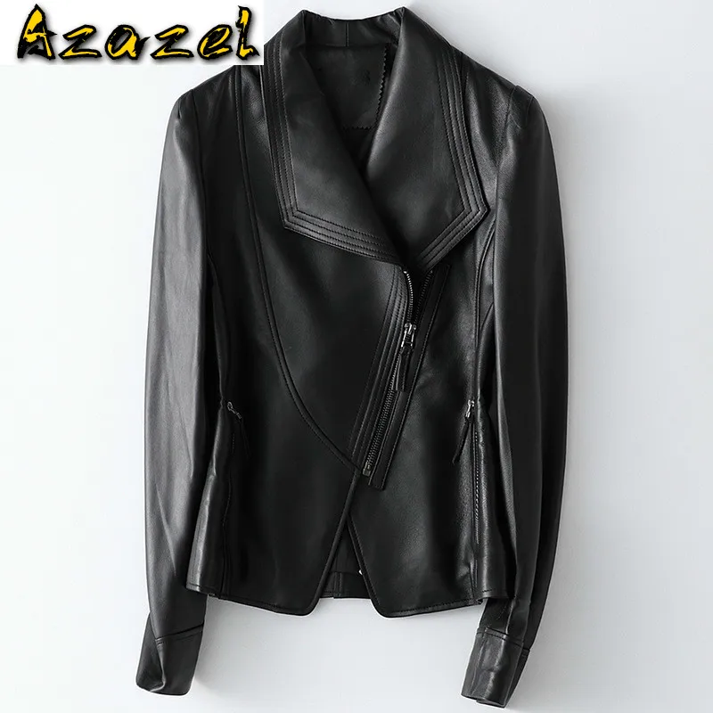 2020 Real Leather Jacket Women Spring Autumn Sheepskin Coat Biker Motorcycle Jacket Slim Fit Womens Leather Jackets HQ20-ZGY206A