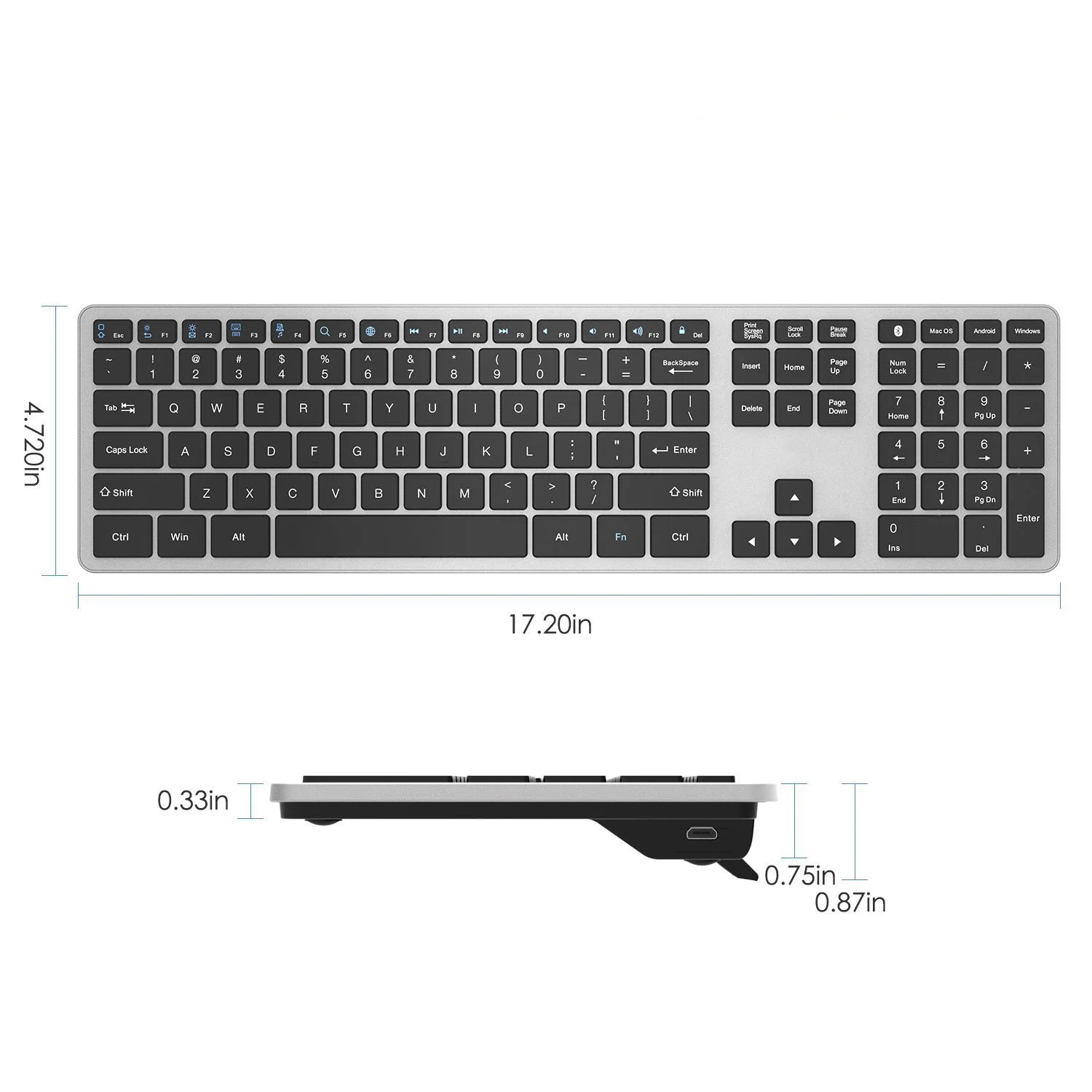 SeenDa Bluetooth keyboard Full-Size Wireless Keyboard for Ipad Laptop Table 109-button multi-pairing | Компьютеры и офис