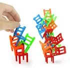 18 шт.компл. мини-балансирующие стулья, игровые штабелируемые блоки в сборе, семейные игры, балансирующие тренировочные интерактивные обучающие игрушки для детей