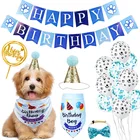 Собака Бандана для мальчика шапки и шарфы с флагами шарами с милой собачки на день рождения украшения, товары для вечеринки