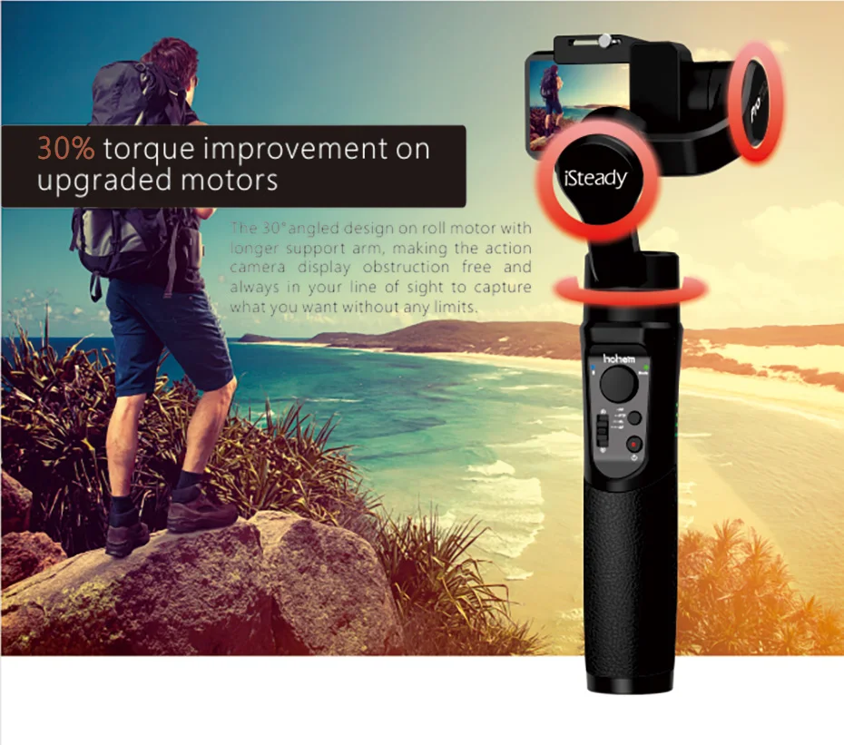 Hohem iSteady Pro 2 водостойкий трехосевой ручной карданный стабилизатор для GoproOsmo Action SJCAM Спортивная Экшн-камера