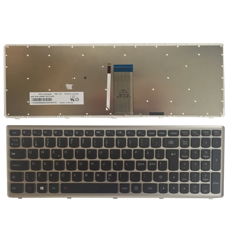 Клавиатура для ноутбука Lenovo Ideapad Z710 U510 Чешский CZ/Nordic NE/Турция TR клавиатура с