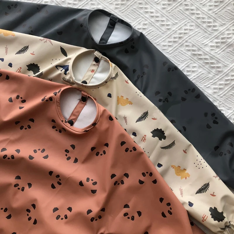 

Baby Bibs Waterproof Infant Eating Bib with Pocket Children Drawing Machine Washable Long Sleeve Apron Kid Burp Cloth Baby Stuff