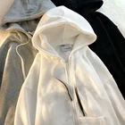 Женская толстовка с капюшоном, на молнии, с длинным рукавом