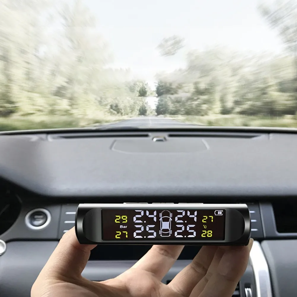 

Система контроля давления в шинах TPMS, беспроводная система контроля давления в шинах с ЖК-дисплеем, на солнечной батарее