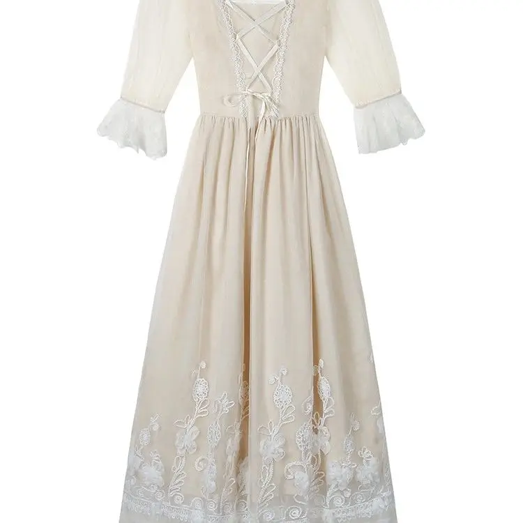 

Vintage Retro Dress Women French Style Elegant Designer Fairy Dress Casual Slim Chiffon Party Dress 2020 Autumn Women's Clothing