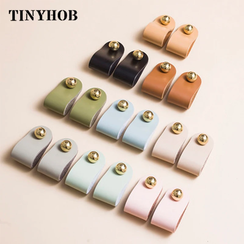 9 цветов/кожа + латунные ручки и в скандинавском стиле ручка для шкафа макарон