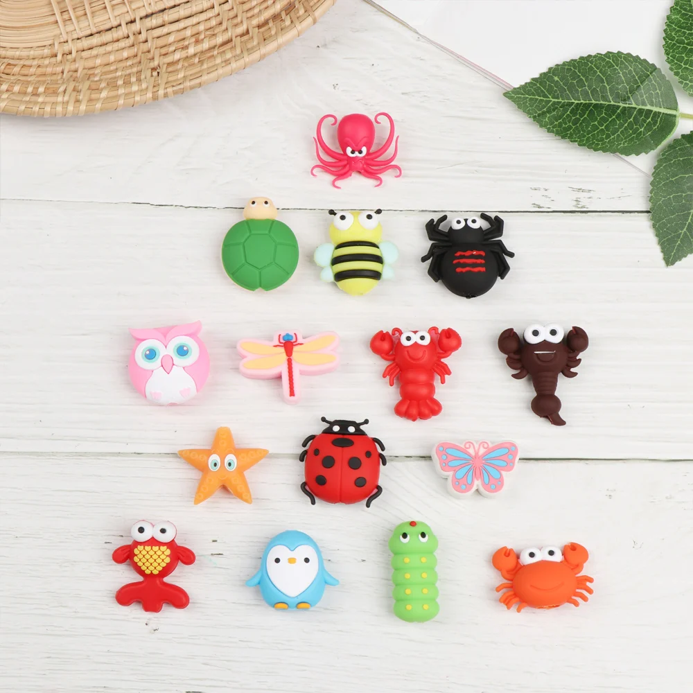 Cartoon Insect Shape Wire Cord Protector Silicone Case Data Line Cover Cute Aniaml Wired Earphone USB Charger Cable Protectors |