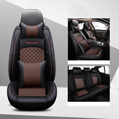 5D кожаный чехол для автомобильного сиденья honda civic accord подходит для CRV XRV HRV INSPIRE Odyssey Jazz City crosstour crider все модели - Название цвета: black coffee pillow
