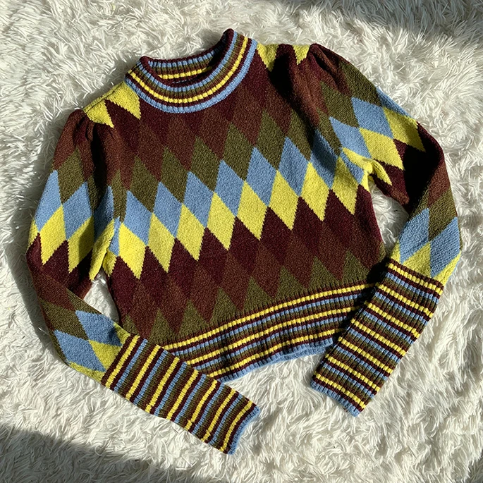 Новинка 2019 модная повседневная женская одежда осенний и зимний клетчатый свитер