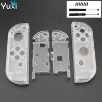 yuxi clear white plastic l r housing case cover for nintend switch ns nx joy con console shell replacement parts