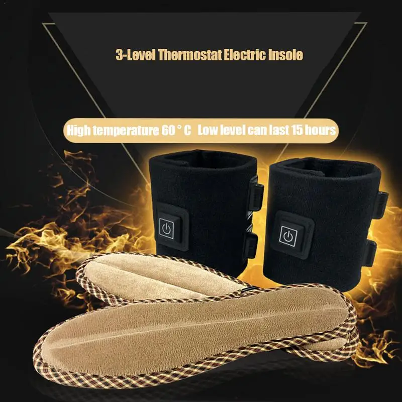 Электрические нагревательные стельки трехуровневый термостат литиевая стелька