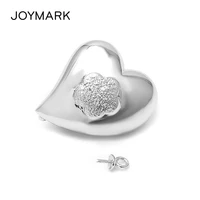 heart shaped sterling silver magnetic clasp s925 silver pearl necklace clasp front buckle connectors jewelry accessory sc mc021