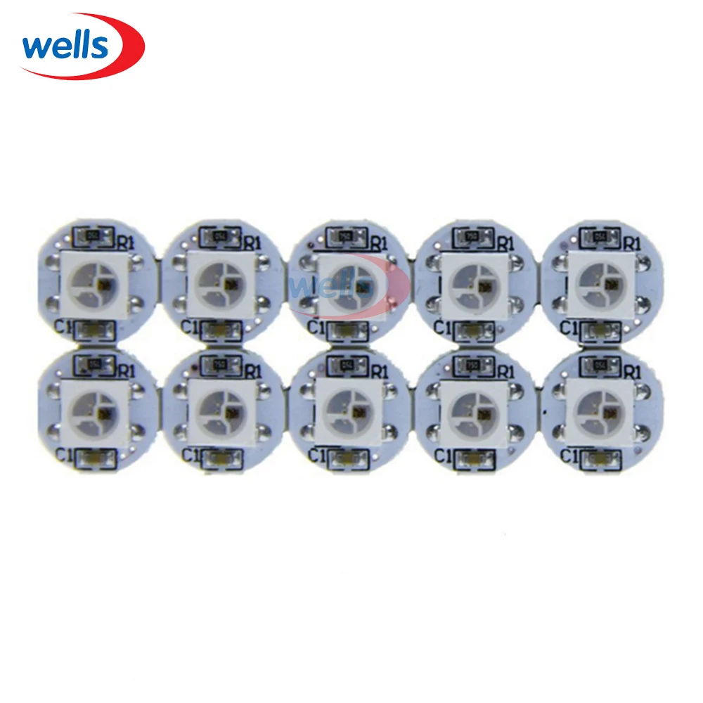 Светодиодный теплоотвод ws2812b светодиодный чип с черно белой печатной платой (10 мм