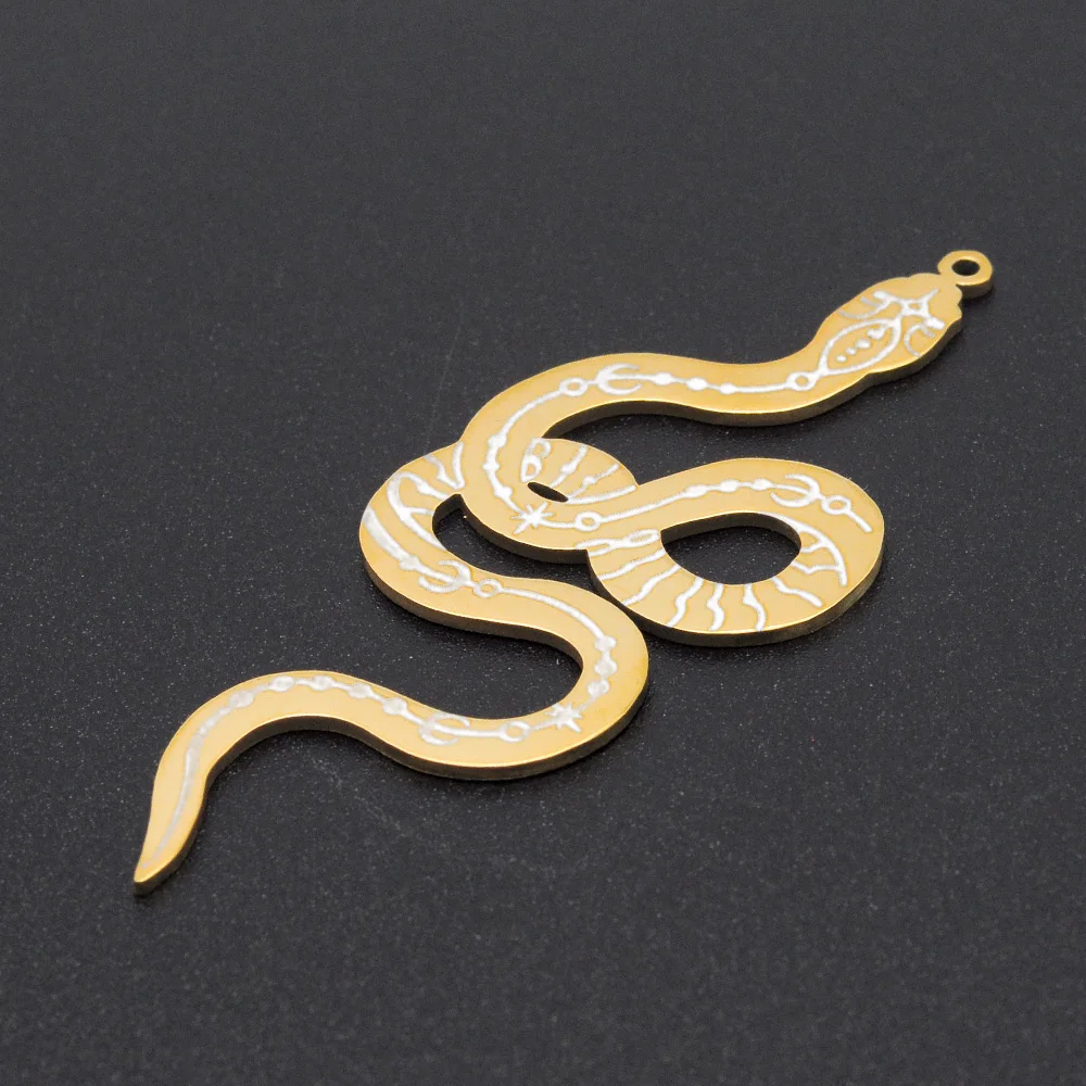 

5pcs/lot 100% Stainless Steel Snake Charm Pendant Wholesale Jewelry Necklace Making Top Quality Never Fade