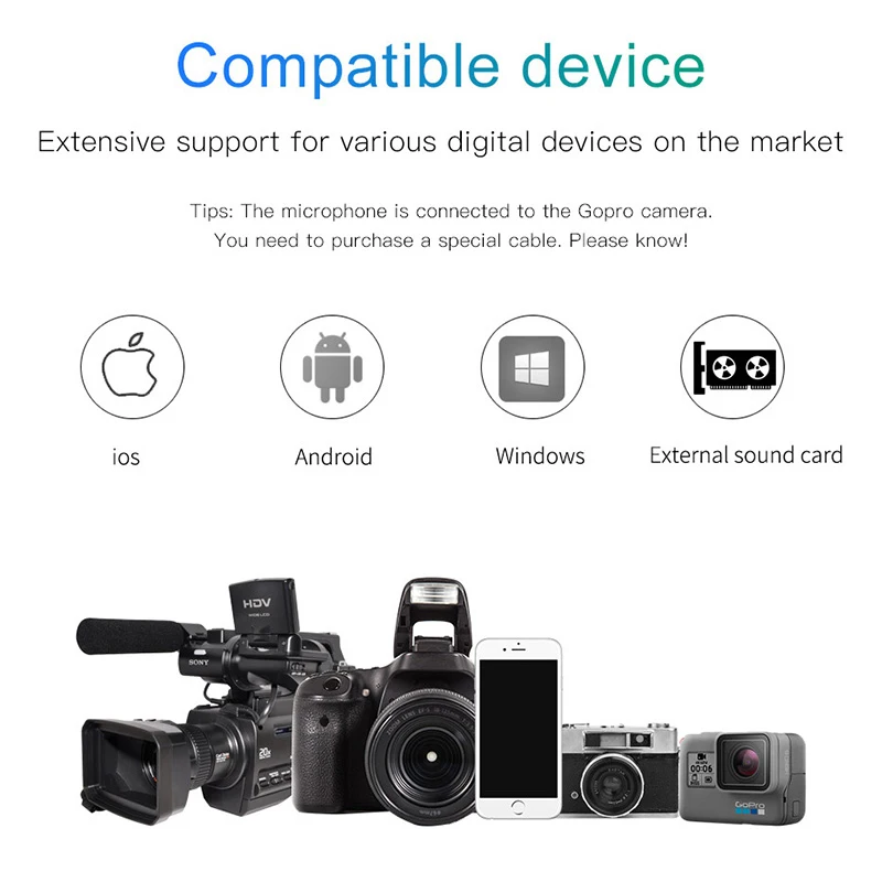 MAMEN Vlog видео Запись микрофон с функцией мониторинга в реальном времени