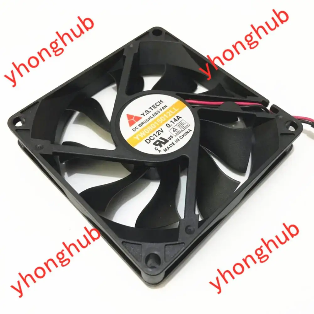 Вентилятор охлаждения сервера Y.S TECH YW08015012LL 12 В постоянного тока 0 14 А 2 провода