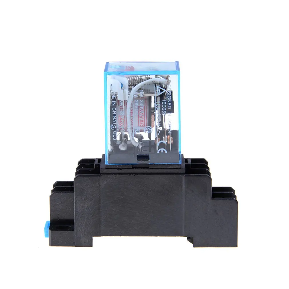 

AC 220V Coil Power Relay LY2NJ DPDT 8 Pin PTF08A JQX-13F With Socket Base Electronic Micro Mini Electromagnetic Module Switch