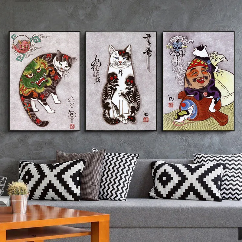 Японский самурайский фотографический бумажный плакат с белым покрытием