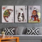 Японский самурайский фотографический бумажный плакат с белым покрытием, декоративное искусство, аниме картина, бар, кафе, домашняя настенная Художественная печать