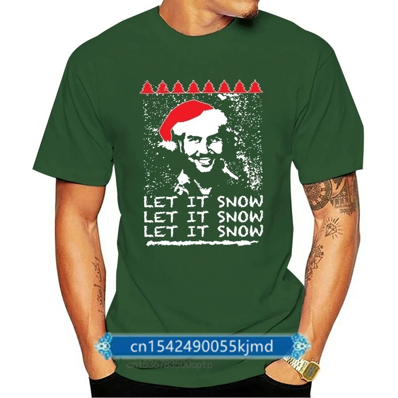 

MenT Shirt Pablo Escobar Snow Ugly Xmas Let It Snow Tee 2020 Fashion T Shirt 100% Cotton Tee Shirt Tops Wholesale Tee