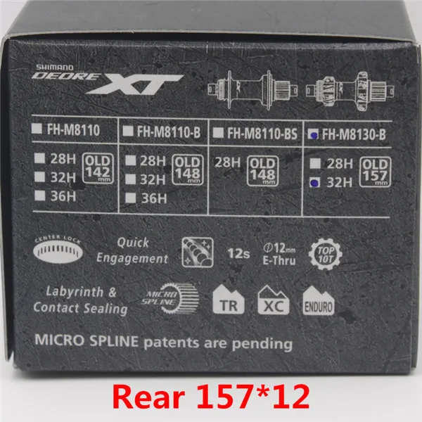 Rear12 157mm 32H 12s SHIMANO M8100 M8110 M8130 DEORE XT 12S Freehub Micro Spline BOOST F15 HB-M8110-B старый 148 мм 157 мм R12 FH-M8110-B 32H E-THRU концентратор - Цвет: Rear12 157mm 32H 12s