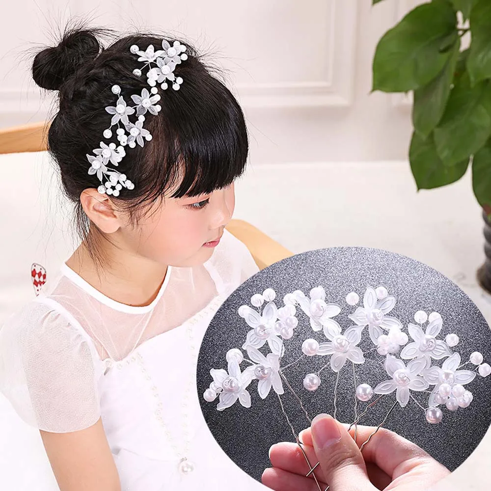 Flower Bridal Hair Pins Jewelry Silver Gold Women Ornaments Handmade Simple Leaves Accessories |